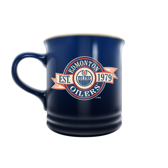 NHL Edmonton Oilers 14 oz Stoneware Mug Banner Design