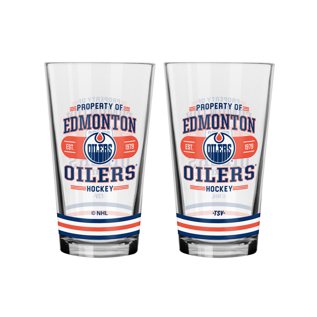 NHL Edmonton Oilers Property of 16 oz 2-pack Mixing Glass