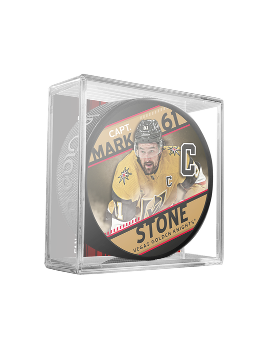NHL Captain Series Mark Stone Vegas Golden Knights Souvenir Hockey Puck In Cube
