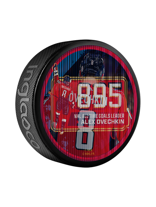 NHLPA Alex Ovechkin Washington Capitals 895 All-Time Goals Leader Lenticular Souvenir Puck