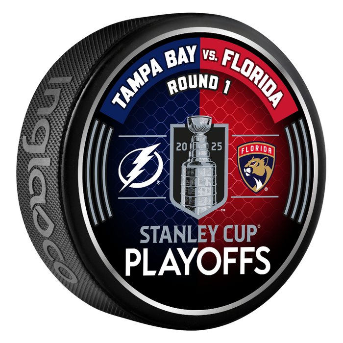 NHL 2025 Round 1 Playoffs Match-Up Tampa Bay Lightning Vs Florida Panthers Souvenir Collector Puck