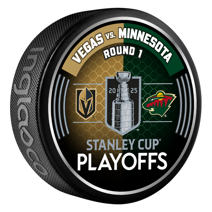 NHL 2025 Round 1 Playoffs Match-Up Vegas Golden Knights Vs Minnesota Wild Souvenir Collector Puck