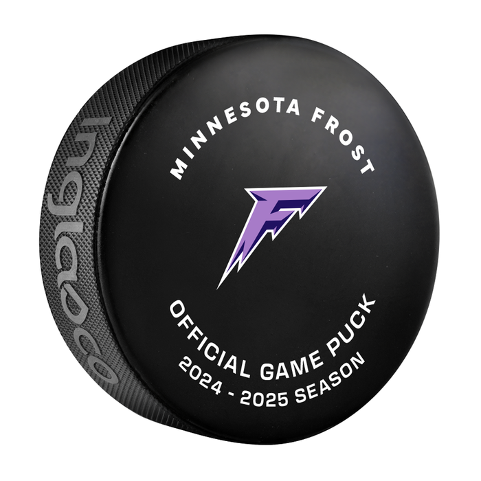 PWHL Minnesota Frost Official 2024-25 Game Hockey Puck- In Cube