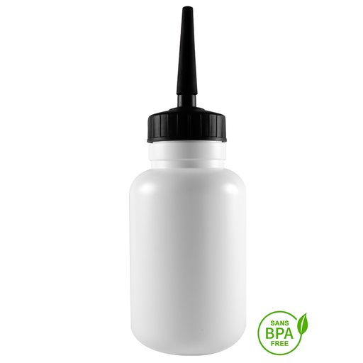 1000ml White Regular Water Bottle With Black Straw Top Lid