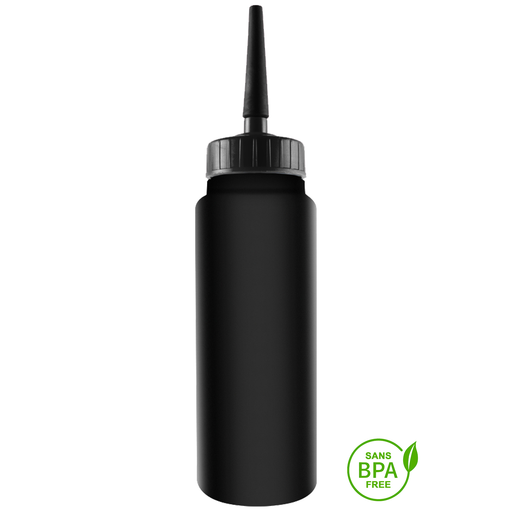 1000ml Black Tallboy Water Bottle With Black Straw Top Lid