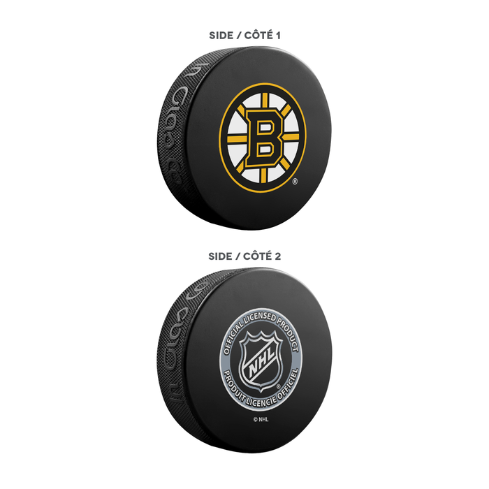 NHL Boston Bruins Ultimate Fan 3-Pack. Includes: 1 NHL Official Classic Souvenir Hockey Puck / 4 Coasters / 1 Media Device Holder