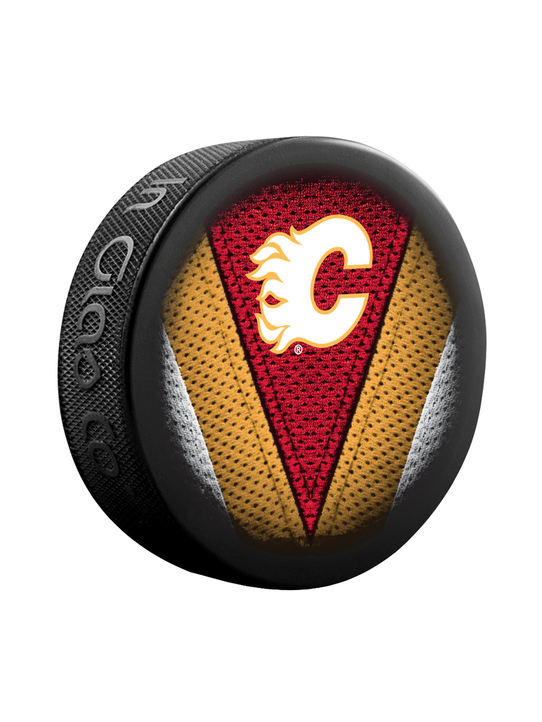 NHL Calgary Flames Stitch Souvenir Collector Hockey Puck