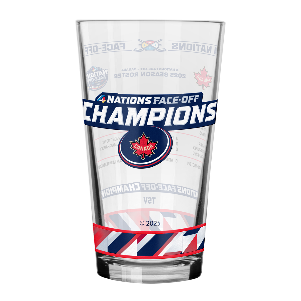 NHL 4 Nations Face-Off 2025 Canada Champions Roster Mixing Glass