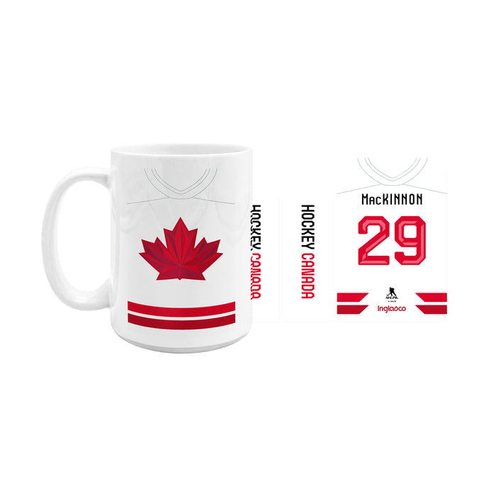 Hockey Canada 2026 Ceramic Mug Sublimated 15 Oz  Home Jersey Nathan Mackinnon