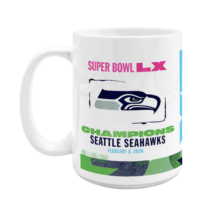 NFL Seattle Seahawks Super Bowl 2026 Champs 15 Oz Stats Ceramic Mug