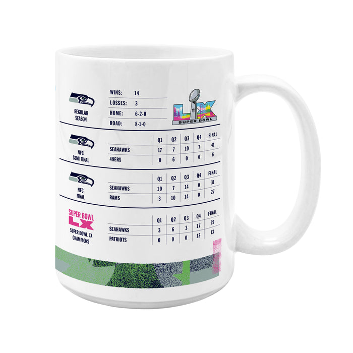 NFL Seattle Seahawks Super Bowl 2026 Champs 15 Oz Stats Ceramic Mug