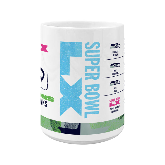 NFL Seattle Seahawks Super Bowl 2026 Champs 15 Oz Stats Ceramic Mug