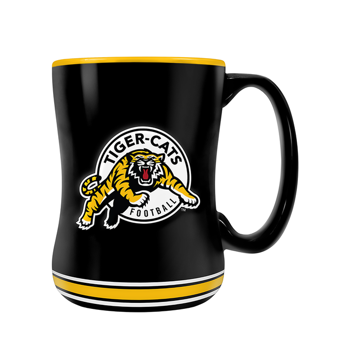Hamilton Tigercats Team Crest Sculpted Mug (14 oz)
