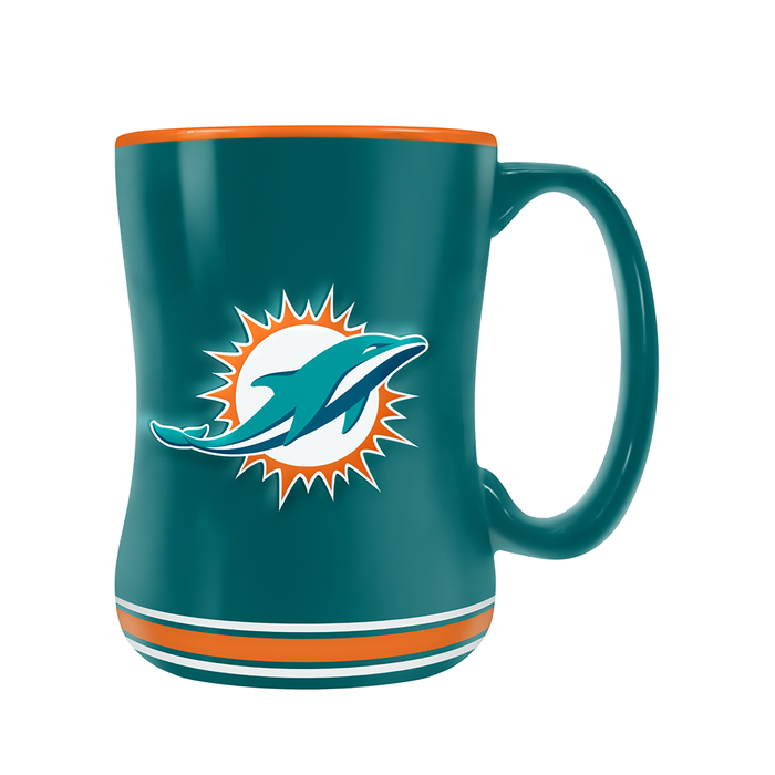 NFL Miami Dolphins Team Crest Sculpted Mug (14 oz)