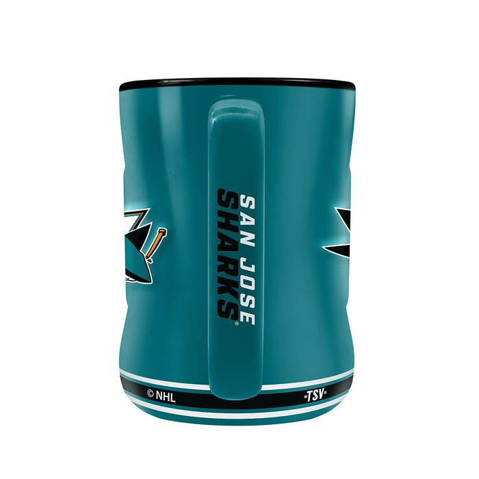 NHL San Jose Sharks Team Crest Sculpted Mug (14 oz)