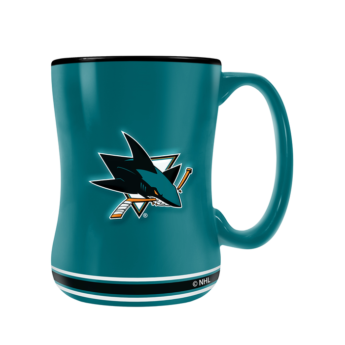 NHL San Jose Sharks Team Crest Sculpted Mug (14 oz)