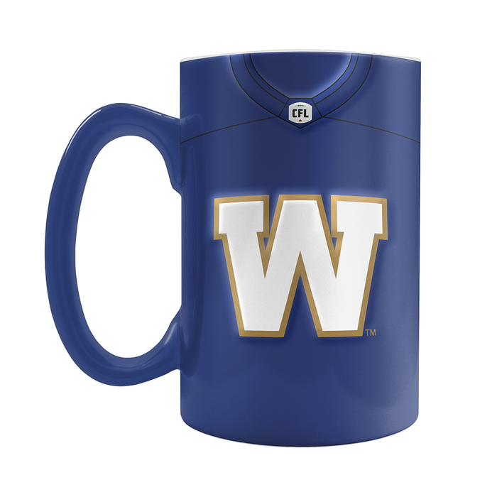 Winnipeg Blue Bombers Jersey Style Sculpted Mug (20 oz)