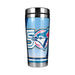 MLB Toronto Blue Jays 50th Season 16 oz stainless steel travel tumbler with light blue insert and 50 logo