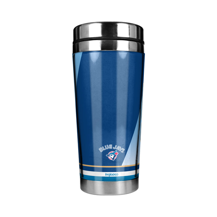 MLB Toronto Blue Jays 16 oz stainless tumbler with royal blue insert and small Blue Jays crest