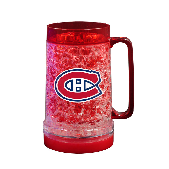 NHL Montreal Canadiens 16 OZ Plastic Light up Freezer Mug Glass Red