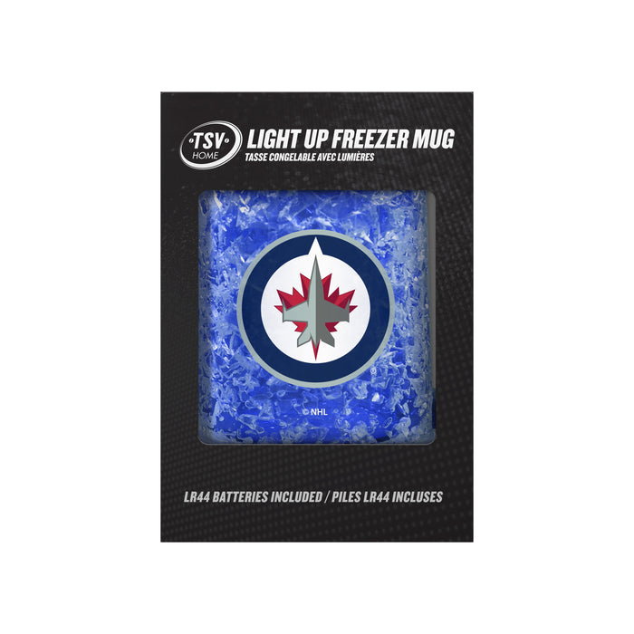 NHL Winnipeg Jets 16 OZ Plastic Light up Freezer Mug Glass Blue
