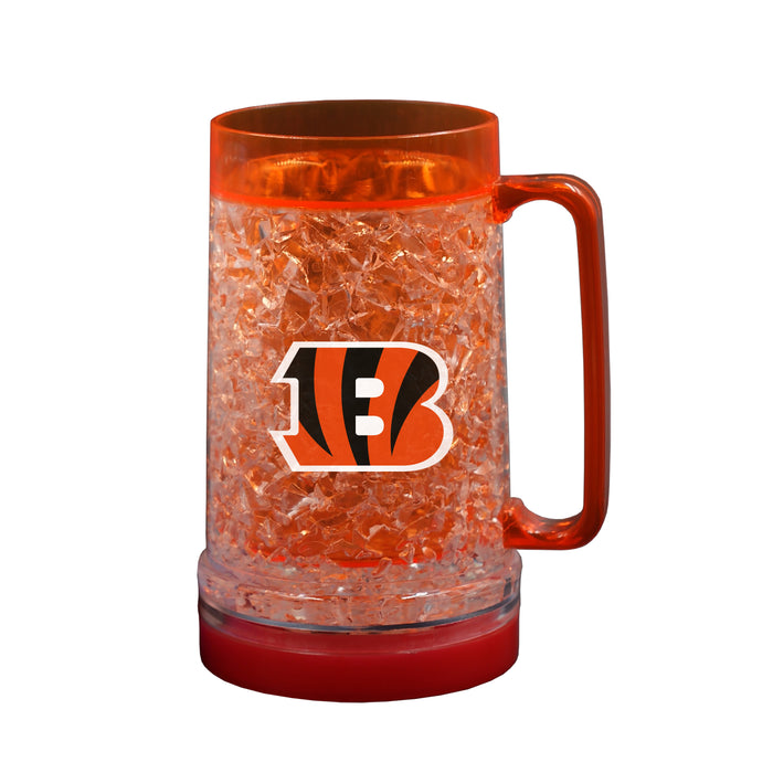 NFL Cincinnatti Bengals 16 OZ Plastic Light up Freezer Mug Glass Orange