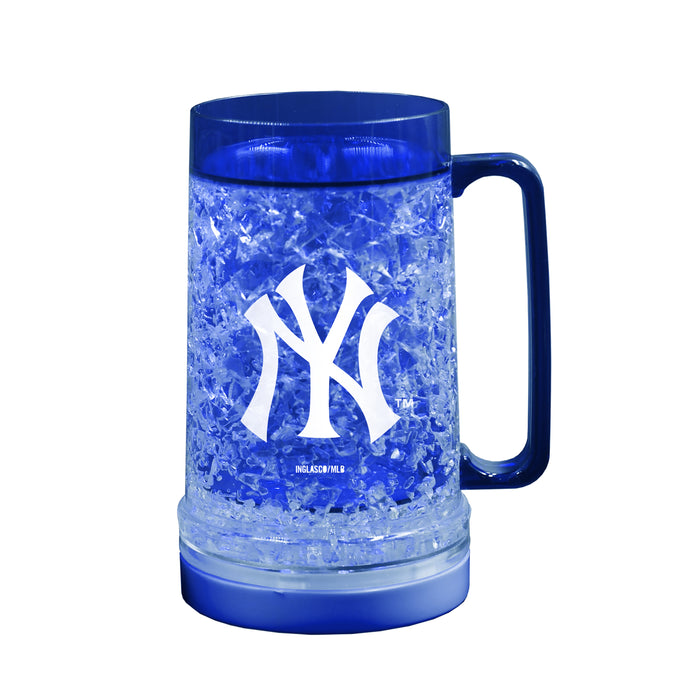 MLB New York Yankees 16 OZ Plastic Light up Freezer Mug Glass Blue