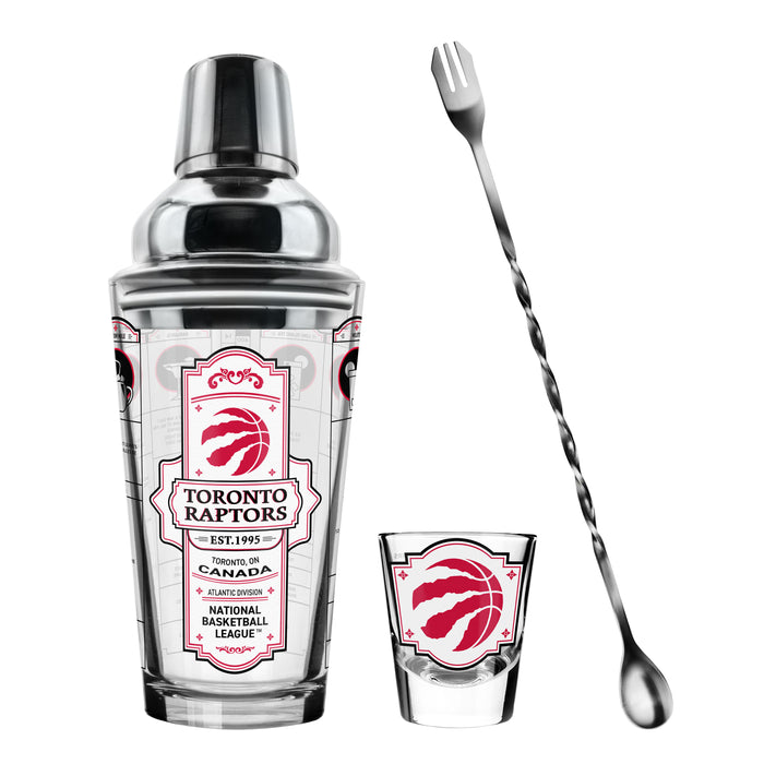 NBA Toronto Raptors Bartender Mixing Glass & Shot Glass Shaker Set