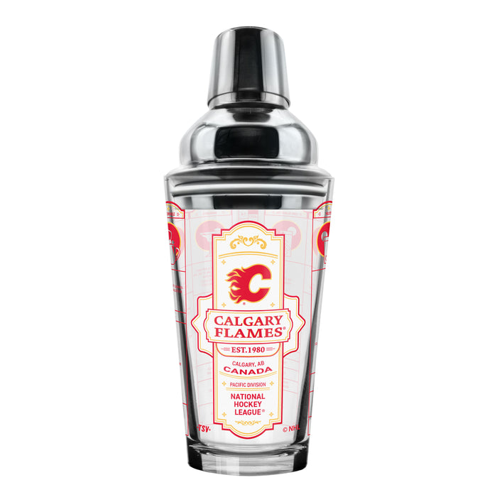 NHL Calgary Flames Bartender Mixing Glass & Shot Glass Shaker Set