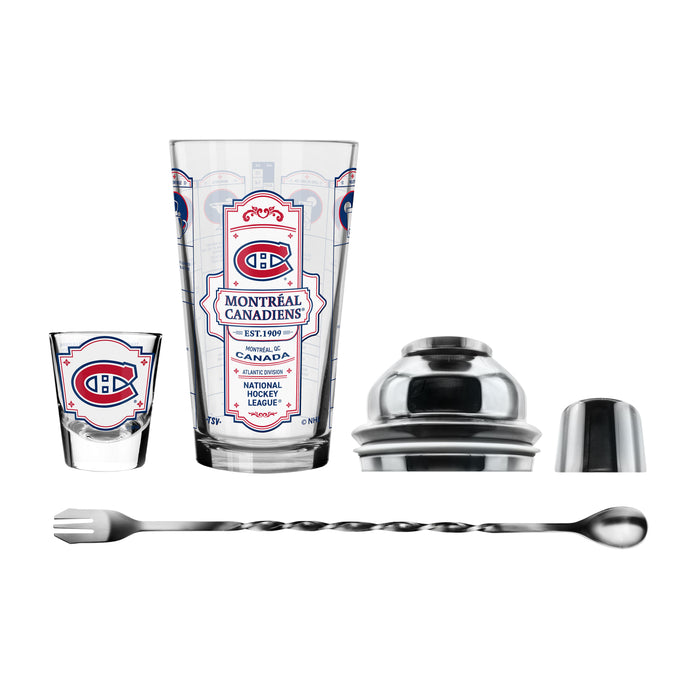 NHL Montreal Canadiens Bartender Mixing Glass & Shot Glass Shaker Set