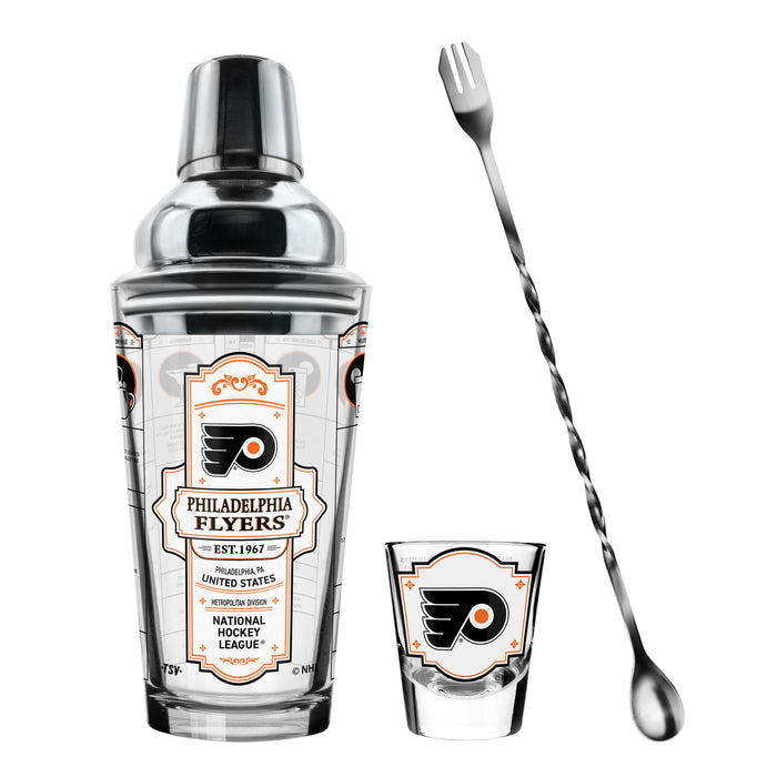 NHL Philadelphia Flyers Bartender Mixing Glass & Shot Glass Shaker Set