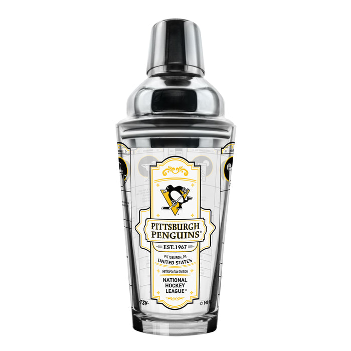 NHL Pittsburgh Penguins Bartender Mixing Glass & Shot Glass Shaker Set