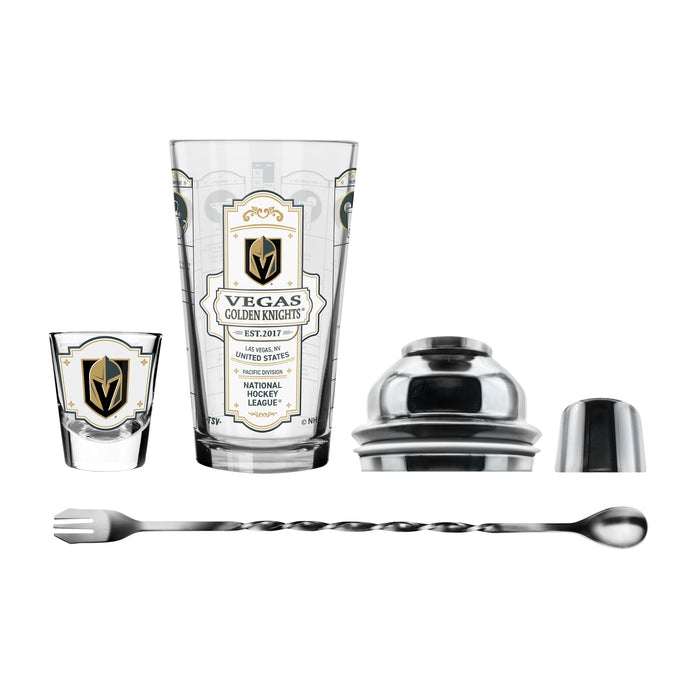 NHL Vegas Golden Knights Bartender Mixing Glass & Shot Glass Shaker Set
