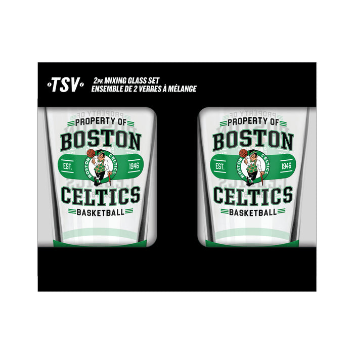 NBA Boston Celtics 16 Oz 2 Pack Mixing Glass Property Of