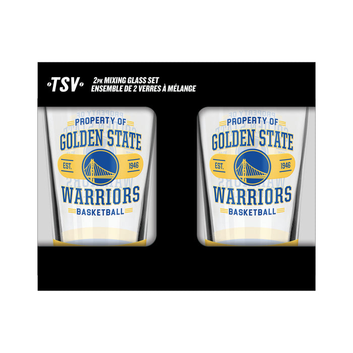 NBA Golden States Warriors 16 Oz 2 Pack Mixing Glass Property Of