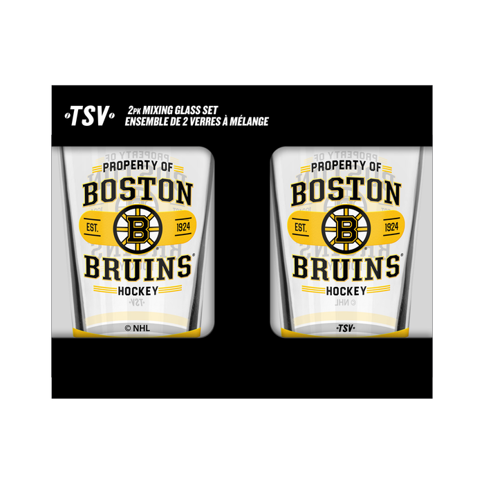 NHL Boston Bruins Property of  16 oz  2-pack Mixing Glass