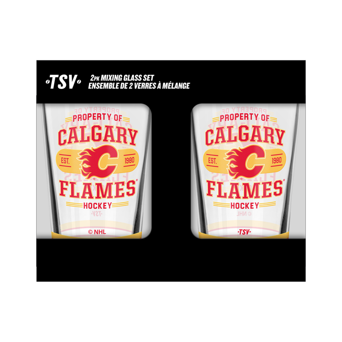 NHL Calgary Flames Property of  16 oz  2-pack Mixing Glass
