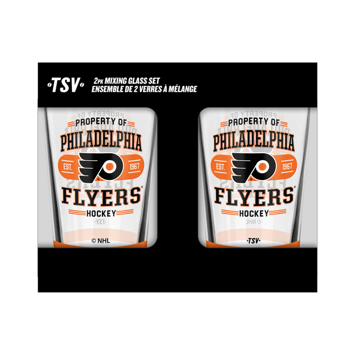 NHL  Philidephia Flyers Property of  16 oz  2-pack Mixing Glass