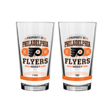 NHL  Philidephia Flyers Property of  16 oz  2-pack Mixing Glass