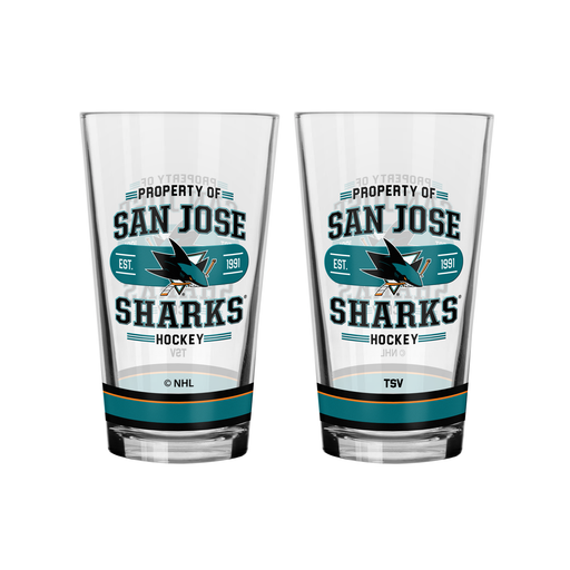NHL  San Jose Sharks Property of  16 oz  2-pack Mixing Glass