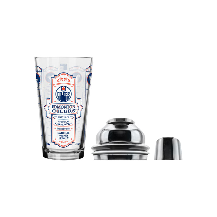 NHL Edmonton Oilers Bartender Mixing Glass Shaker Set