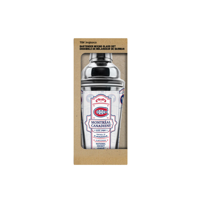NHL Montreal Canadiens Bartender Mixing Glass Shaker Set