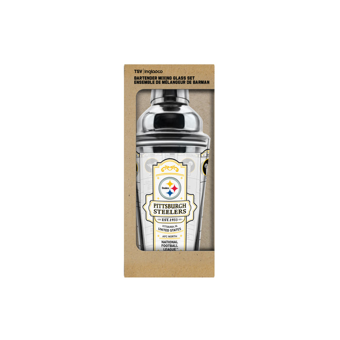 NFL Pittsburgh Steelers Bartender Mixing Glass Shaker Set
