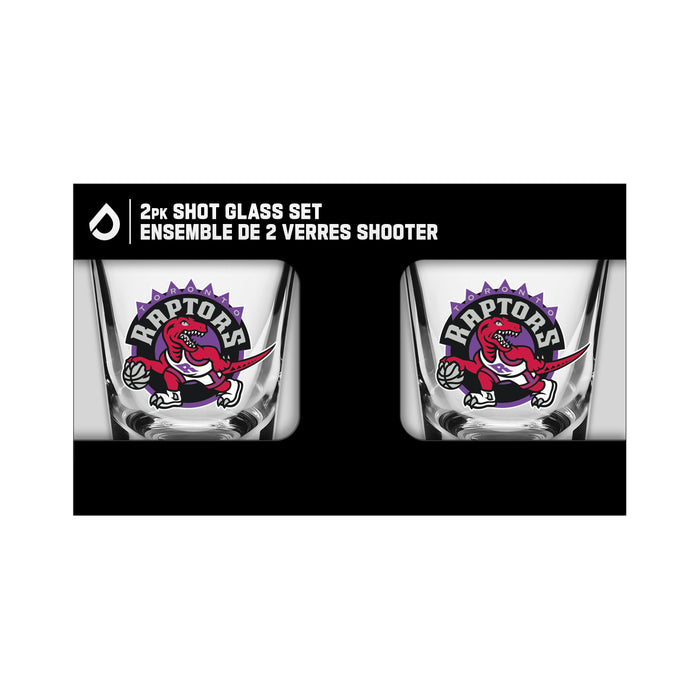 NBA Toronto Raptors 2 Oz 2 Pack Shot Glass Hardwood Classics Dinosaur
