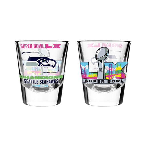 NFL Seattle Seahawks Super Bowl 2026 Champs 2-Pack Shot Glass Set