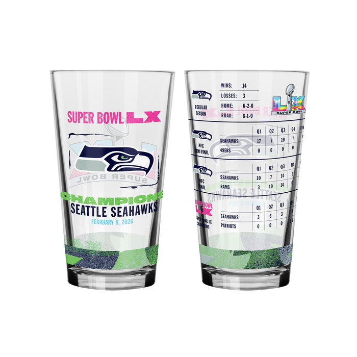 NFL Seattle Seahawks Super Bowl 2026 Champs 2-Pack Mixing Glass Set
