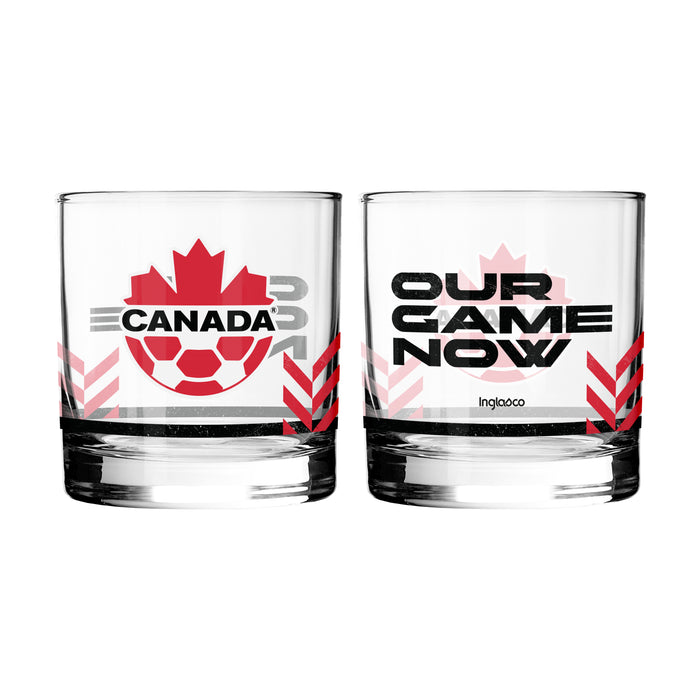 Canada Soccer 2 pack 10 oz Rock Glass Our Game Now