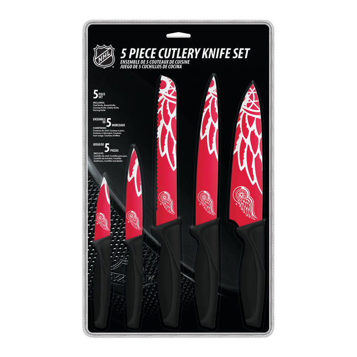 NHL Detroit Redwings 5-pc Kitchen Knives