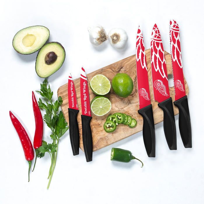 NHL Detroit Redwings 5-pc Kitchen Knives