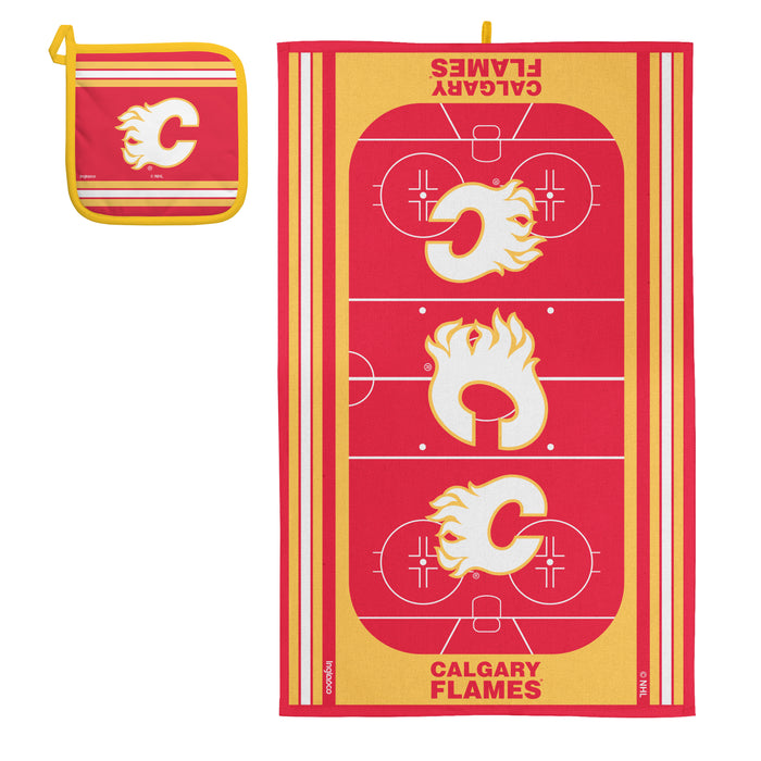 NHL Calgary Flames Kitchen Towel & Pot Holder Sets